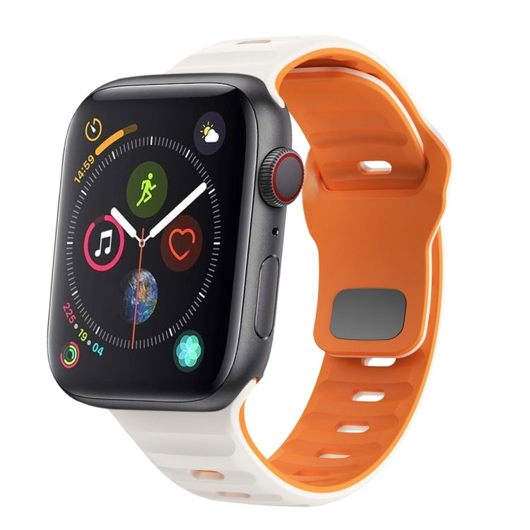 Correia de relógio em silicone com fivela invertida e textura ondulada, para Apple Watch Series 4 44mm, para Apple Watch Series 4 40mm, para Apple Watch Series 3 38mm, para Apple Watch Series 3 42mm