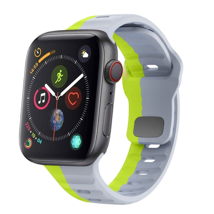 Correia de relógio em silicone com fivela invertida e textura ondulada, para Apple Watch Series 4 44mm, para Apple Watch Series 4 40mm, para Apple Watch Series 3 38mm, para Apple Watch Series 3 42mm
