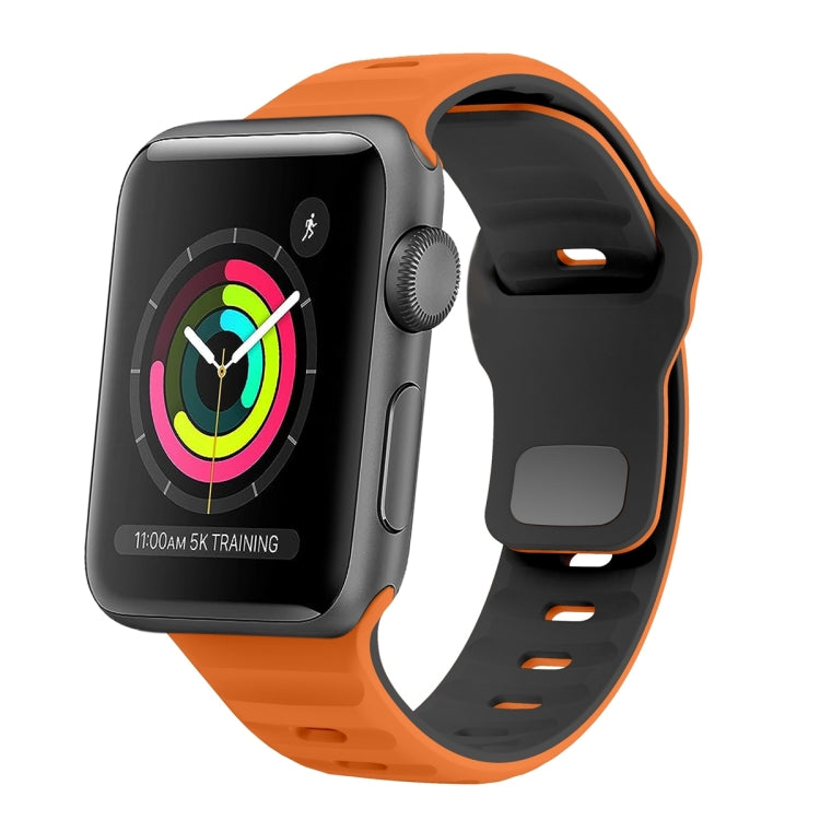 Correia de relógio em silicone com fivela invertida e textura ondulada, para Apple Watch Series 4 44mm, para Apple Watch Series 4 40mm, para Apple Watch Series 3 38mm, para Apple Watch Series 3 42mm