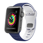 Correia de relógio em silicone com fivela invertida e textura ondulada, para Apple Watch Series 4 44mm, para Apple Watch Series 4 40mm, para Apple Watch Series 3 38mm, para Apple Watch Series 3 42mm