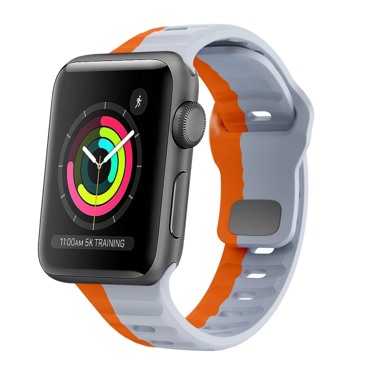 Correia de relógio em silicone com fivela invertida e textura ondulada, para Apple Watch Series 4 44mm, para Apple Watch Series 4 40mm, para Apple Watch Series 3 38mm, para Apple Watch Series 3 42mm