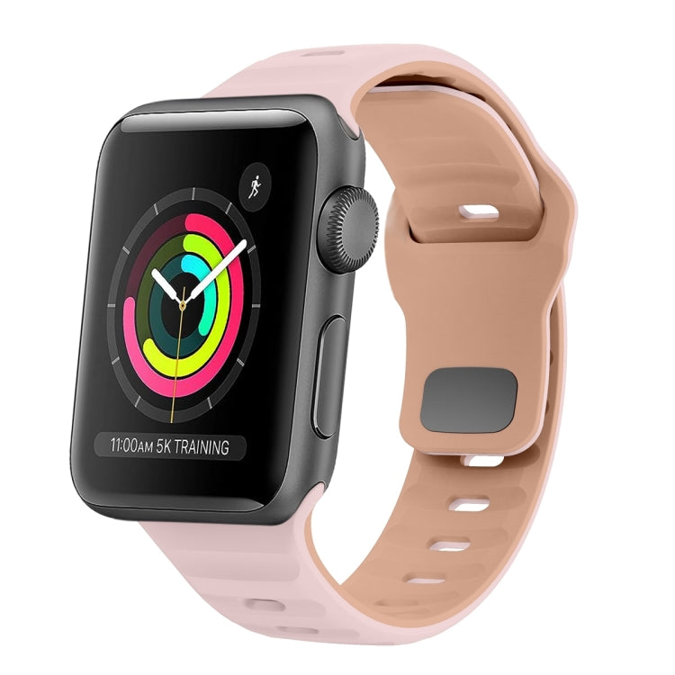 Correia de relógio em silicone com fivela invertida e textura ondulada, para Apple Watch Series 4 44mm, para Apple Watch Series 4 40mm, para Apple Watch Series 3 38mm, para Apple Watch Series 3 42mm