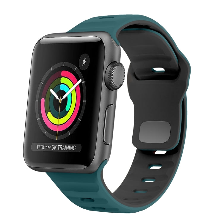 Correia de relógio em silicone com fivela invertida e textura ondulada, para Apple Watch Series 2 42mm, para Apple Watch Series 2 38mm, para Apple Watch 42mm, para Apple Watch 38mm