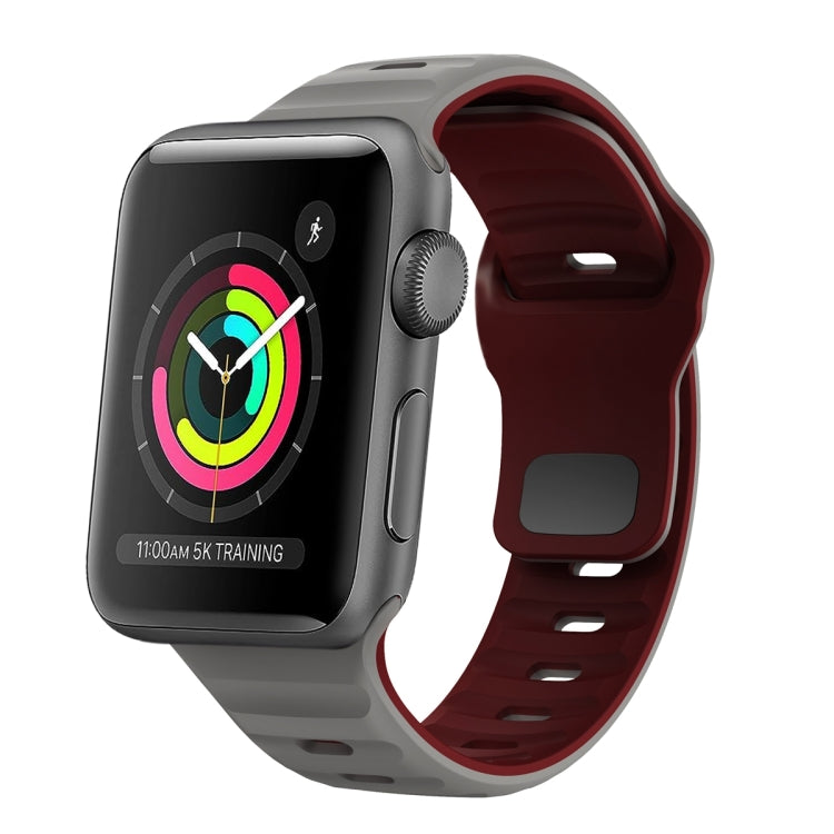 Correia de relógio em silicone com fivela invertida e textura ondulada, para Apple Watch Series 2 42mm, para Apple Watch Series 2 38mm, para Apple Watch 42mm, para Apple Watch 38mm