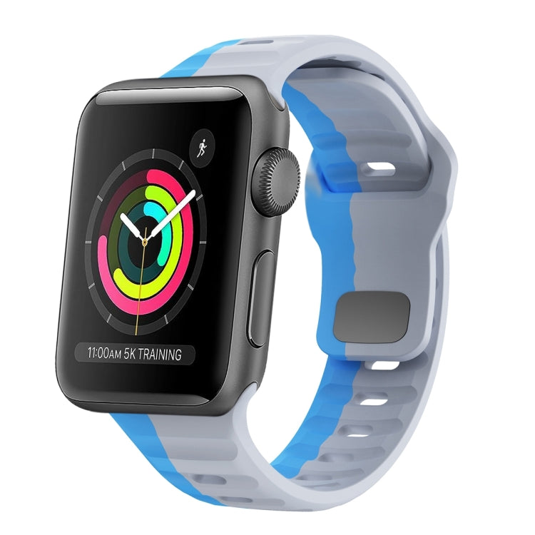 Correia de relógio em silicone com fivela invertida e textura ondulada, para Apple Watch Series 2 42mm, para Apple Watch Series 2 38mm, para Apple Watch 42mm, para Apple Watch 38mm