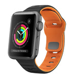 Correia de relógio em silicone com fivela invertida e textura ondulada, para Apple Watch Series 2 42mm, para Apple Watch Series 2 38mm, para Apple Watch 42mm, para Apple Watch 38mm
