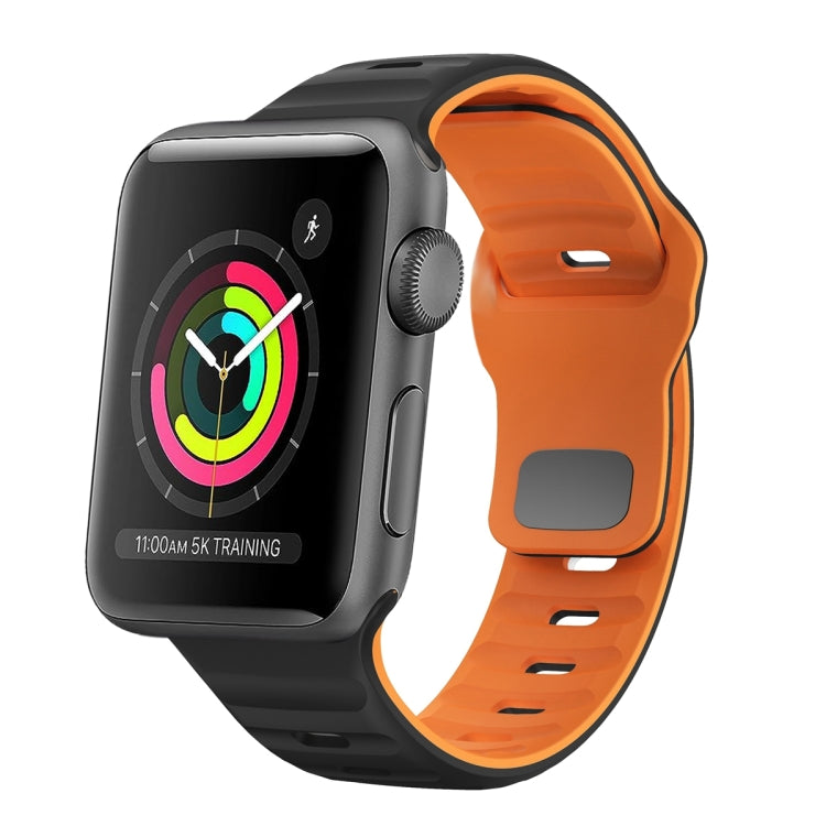 Correia de relógio em silicone com fivela invertida e textura ondulada, para Apple Watch Series 2 42mm, para Apple Watch Series 2 38mm, para Apple Watch 42mm, para Apple Watch 38mm