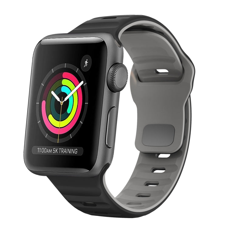 Correia de relógio em silicone com fivela invertida e textura ondulada, para Apple Watch Series 2 42mm, para Apple Watch Series 2 38mm, para Apple Watch 42mm, para Apple Watch 38mm