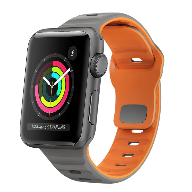 Correia de relógio em silicone com fivela invertida e textura ondulada, para Apple Watch Series 2 42mm, para Apple Watch Series 2 38mm, para Apple Watch 42mm, para Apple Watch 38mm