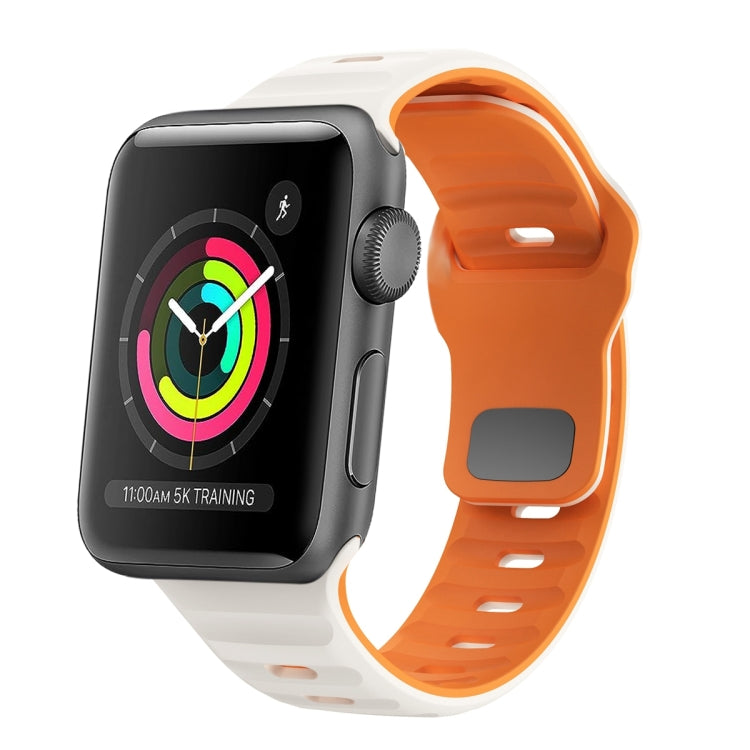 Correia de relógio em silicone com fivela invertida e textura ondulada, para Apple Watch Series 2 42mm, para Apple Watch Series 2 38mm, para Apple Watch 42mm, para Apple Watch 38mm