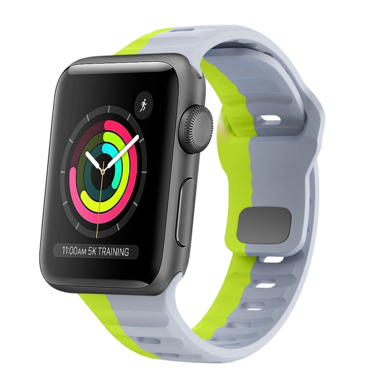 Correia de relógio em silicone com fivela invertida e textura ondulada, para Apple Watch Series 2 42mm, para Apple Watch Series 2 38mm, para Apple Watch 42mm, para Apple Watch 38mm
