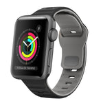 Correia de relógio em silicone com fivela invertida e textura ondulada, para Apple Watch Series 2 42mm, para Apple Watch Series 2 38mm, para Apple Watch 42mm, para Apple Watch 38mm