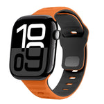 Correia de relógio em silicone com fivela invertida e textura ondulada, para Apple Watch Series 10 46mm, para Apple Watch Series 10 42mm, para Apple Watch SE 2023 44mm, para Apple Watch SE 2023 40mm
