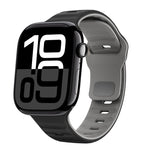 Correia de relógio em silicone com fivela invertida e textura ondulada, para Apple Watch Series 10 46mm, para Apple Watch Series 10 42mm, para Apple Watch SE 2023 44mm, para Apple Watch SE 2023 40mm