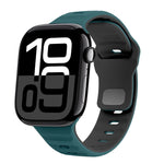 Correia de relógio em silicone com fivela invertida e textura ondulada, para Apple Watch Series 10 46mm, para Apple Watch Series 10 42mm, para Apple Watch SE 2023 44mm, para Apple Watch SE 2023 40mm