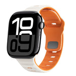 Correia de relógio em silicone com fivela invertida e textura ondulada, para Apple Watch Series 10 46mm, para Apple Watch Series 10 42mm, para Apple Watch SE 2023 44mm, para Apple Watch SE 2023 40mm