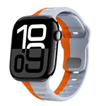 Correia de relógio em silicone com fivela invertida e textura ondulada, para Apple Watch Series 10 46mm, para Apple Watch Series 10 42mm, para Apple Watch SE 2023 44mm, para Apple Watch SE 2023 40mm