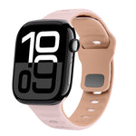 Correia de relógio em silicone com fivela invertida e textura ondulada, para Apple Watch Series 10 46mm, para Apple Watch Series 10 42mm, para Apple Watch SE 2023 44mm, para Apple Watch SE 2023 40mm