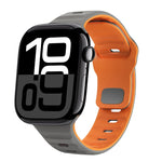 Correia de relógio em silicone com fivela invertida e textura ondulada, para Apple Watch Series 10 46mm, para Apple Watch Series 10 42mm, para Apple Watch SE 2023 44mm, para Apple Watch SE 2023 40mm