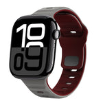 Correia de relógio em silicone com fivela invertida e textura ondulada, para Apple Watch Series 10 46mm, para Apple Watch Series 10 42mm, para Apple Watch SE 2023 44mm, para Apple Watch SE 2023 40mm