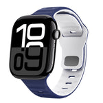 Correia de relógio em silicone com fivela invertida e textura ondulada, para Apple Watch Series 10 46mm, para Apple Watch Series 10 42mm, para Apple Watch SE 2023 44mm, para Apple Watch SE 2023 40mm