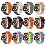 Correia de relógio em silicone com fivela invertida e textura ondulada, para Apple Watch Series 10 46mm, para Apple Watch Series 10 42mm, para Apple Watch SE 2023 44mm, para Apple Watch SE 2023 40mm