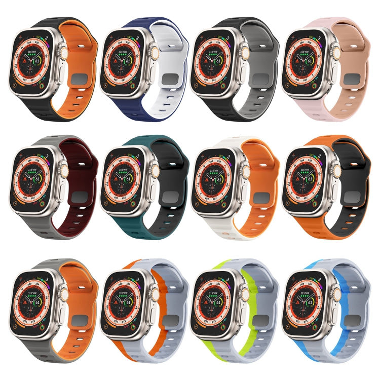 Correia de relógio em silicone com fivela invertida e textura ondulada, para Apple Watch Series 4 44mm, para Apple Watch Series 4 40mm, para Apple Watch Series 3 38mm, para Apple Watch Series 3 42mm