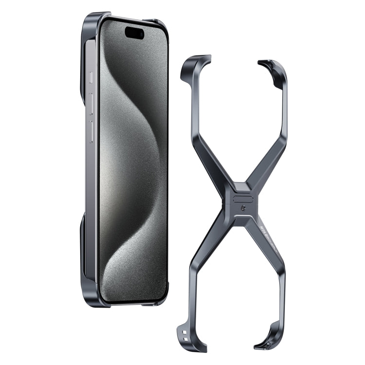 Frameless X-shaped Metal Phone Case, For iPhone 15 Pro Max, For iPhone 15 Pro, For iPhone 15, For iPhone 13 / 14, For iPhone 13 Pro / 14 Pro, For iPhone 13 Pro Max / 14 Pro Max