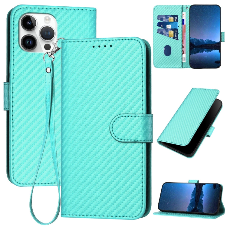 Capa de telemóvel em pele com fivela de fibra de carbono e cordão, Para iPhone 13 Pro Max, Para iPhone 13 Pro, Para iPhone 13, Para iPhone 13 mini, Para iPhone 12 / 12 Pro, Para iPhone 12 Pro Max