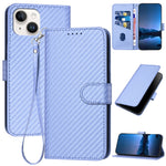 Capa de telemóvel em pele com fivela de fibra de carbono e cordão, Para iPhone 13 Pro Max, Para iPhone 13 Pro, Para iPhone 13, Para iPhone 13 mini, Para iPhone 12 / 12 Pro, Para iPhone 12 Pro Max