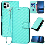 Capa de Telefone em Pele com Fivela de Fibra de Carbono YX0070 com Cordão, Para iPhone 12 mini, Para iPhone 11 Pro Max, Para iPhone 11, Para iPhone 11 Pro, Para iPhone X / XS, Para iPhone XR