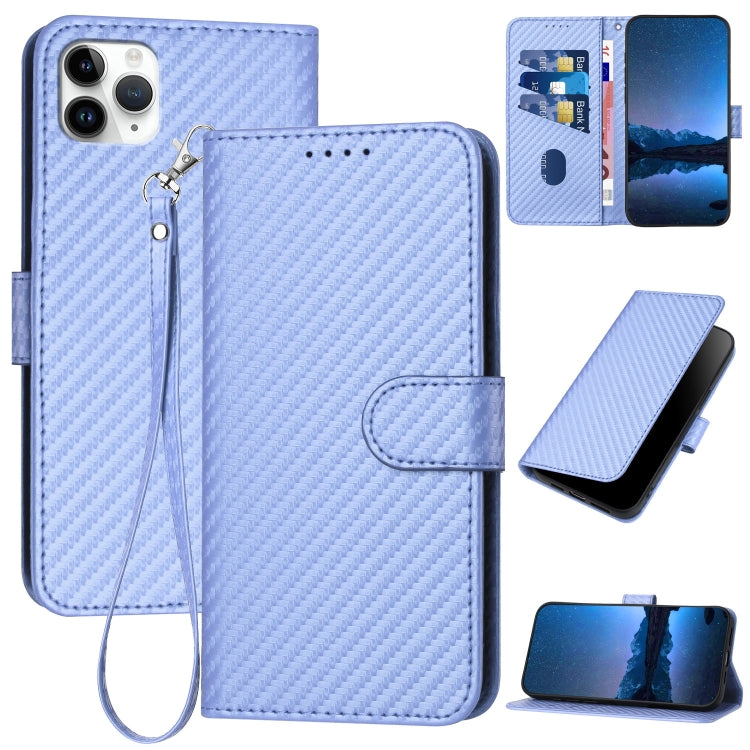 Capa de Telefone em Pele com Fivela de Fibra de Carbono YX0070 com Cordão, Para iPhone 12 mini, Para iPhone 11 Pro Max, Para iPhone 11, Para iPhone 11 Pro, Para iPhone X / XS, Para iPhone XR