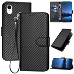Capa de Telefone em Pele com Fivela de Fibra de Carbono YX0070 com Cordão, Para iPhone 12 mini, Para iPhone 11 Pro Max, Para iPhone 11, Para iPhone 11 Pro, Para iPhone X / XS, Para iPhone XR