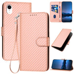 Capa de Telefone em Pele com Fivela de Fibra de Carbono YX0070 com Cordão, Para iPhone 12 mini, Para iPhone 11 Pro Max, Para iPhone 11, Para iPhone 11 Pro, Para iPhone X / XS, Para iPhone XR