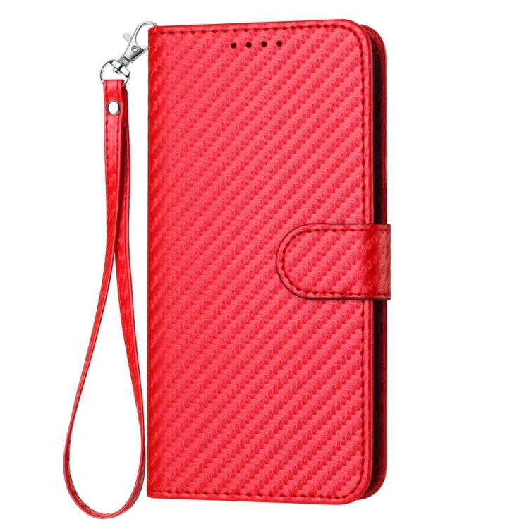 Capa de telemóvel em pele com fivela de fibra de carbono e cordão, Para iPhone XS Max, Para iPhone 8 Plus / 7 Plus