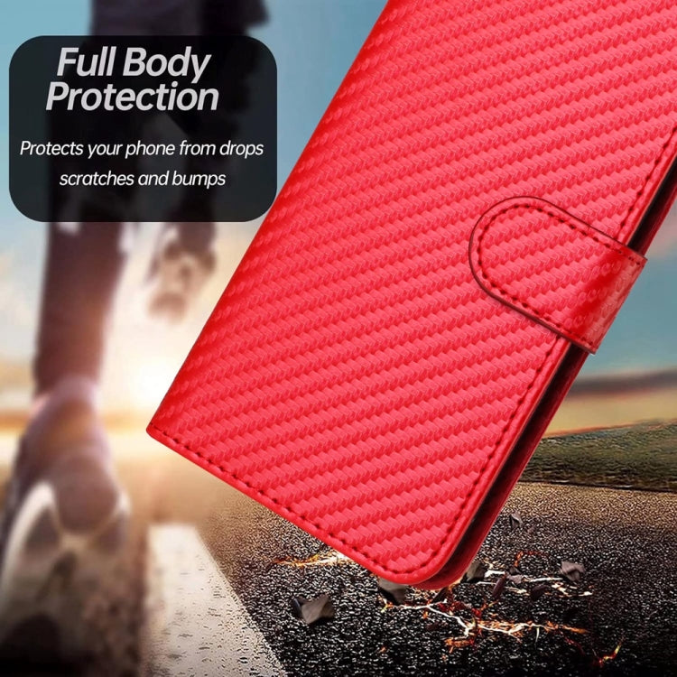 Capa de Telemóvel em Pele com Fibra de Carbono e Fivela YX0070 com Cordão, Para iPhone 16 Pro, Para iPhone 16 Plus, Para iPhone 16, Para iPhone 15 Pro Max, Para iPhone 15 Pro, Para iPhone 15 Plus