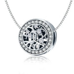 Pulseira Árvore da Vida em Prata Esterlina S925 com Cordão Decorada com Contas Soltas