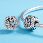 Pulseira Árvore da Vida em Prata Esterlina S925 com Cordão Decorada com Contas Soltas