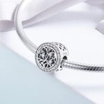 Pulseira Árvore da Vida em Prata Esterlina S925 com Cordão Decorada com Contas Soltas