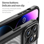Capa Translúcida MagSafe com Textura de Fibra de Carbono para iPhone 11 Pro