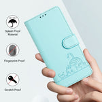 Estojo de Telefone em Couro com Padrão Relevo de Gato e Rato e RFID com Cordão, Para iPhone 13 mini, Para iPhone 12/12 Pro, Para iPhone 12 Pro Max, Para iPhone 12 mini, Para iPhone 11 Pro Max, Para iPhone 11, Para iPhone 11 Pro, Para iPhone XS / X