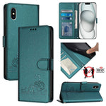 Estojo de Telefone em Couro com Padrão Relevo de Gato e Rato e RFID com Cordão, Para iPhone 13 mini, Para iPhone 12/12 Pro, Para iPhone 12 Pro Max, Para iPhone 12 mini, Para iPhone 11 Pro Max, Para iPhone 11, Para iPhone 11 Pro, Para iPhone XS / X