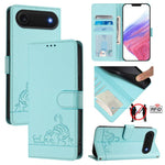 Capa de telemóvel em pele com padrão em relevo de gato e rato e RFID com cordão, para iPhone 17 Pro Max, para iPhone 17 Pro, para iPhone 17, para iPhone Air, para iPhone SE 2024, para iPhone 15 Pro Max, para iPhone 15 Pro, para iPhone 15 Plus