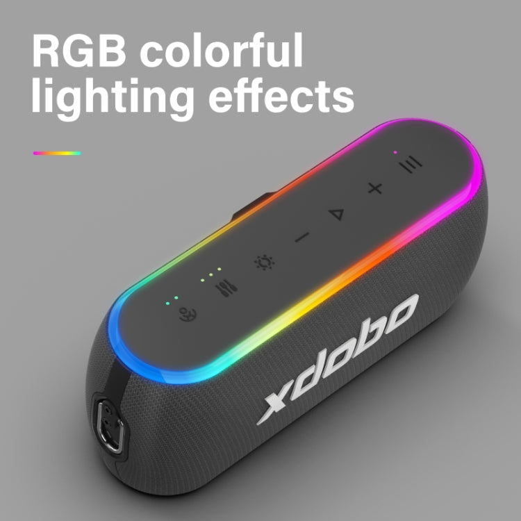 Coluna Sem Fios Xdobo X8 III BT5.3 IPX7 com Luz RGB, Suporta Bluetooth/Cartão TF/USB/AUX, X8 III