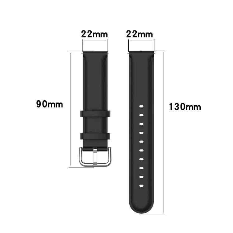 Pulseira de Couro 22mm com Fivela de Cauda Redonda, Para Ticwatch Pro 2020, Para Huawei Watch GT2E, Para Samsung Galaxy Watch 3 45mm