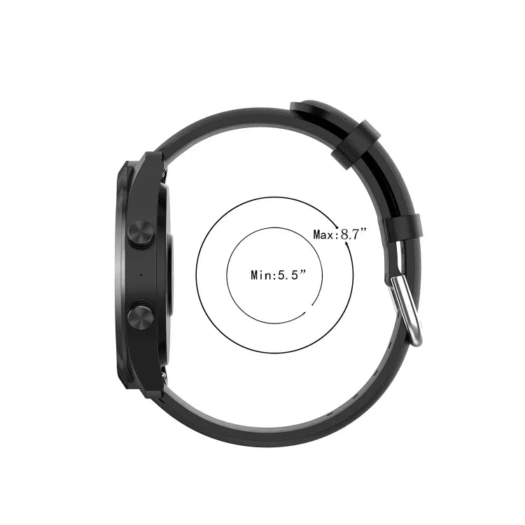 Pulseira de Couro 22mm com Fivela de Cauda Redonda, Para Ticwatch Pro 2020, Para Huawei Watch GT2E, Para Samsung Galaxy Watch 3 45mm
