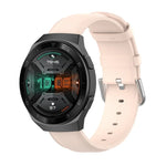 Pulseira de Couro 22mm com Fivela de Cauda Redonda, Para Ticwatch Pro 2020, Para Huawei Watch GT2E, Para Samsung Galaxy Watch 3 45mm