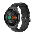 Pulseira de Couro 22mm com Fivela de Cauda Redonda, Para Ticwatch Pro 2020, Para Huawei Watch GT2E, Para Samsung Galaxy Watch 3 45mm