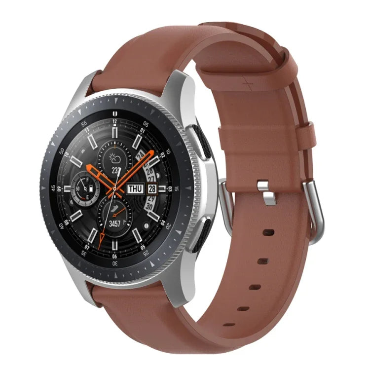 Pulseira de Couro 22mm com Fivela de Cauda Redonda, Para Ticwatch Pro 2020, Para Huawei Watch GT2E, Para Samsung Galaxy Watch 3 45mm