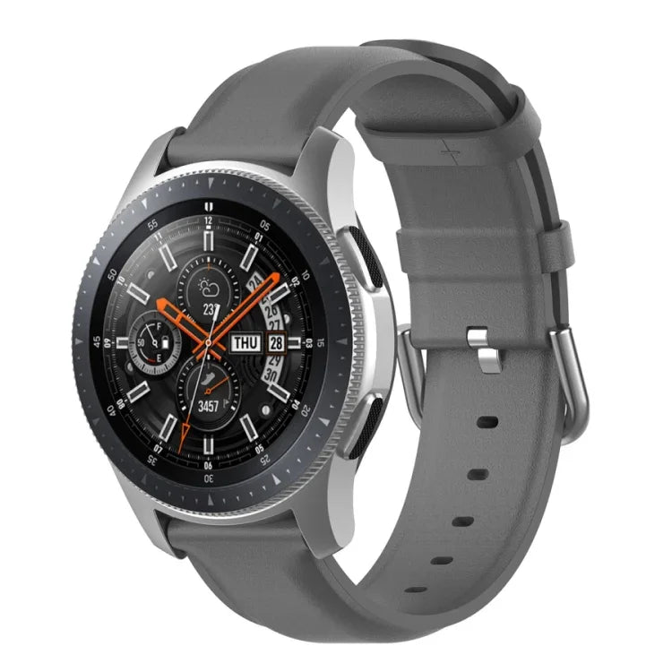 Pulseira de Couro 22mm com Fivela de Cauda Redonda, Para Ticwatch Pro 2020, Para Huawei Watch GT2E, Para Samsung Galaxy Watch 3 45mm
